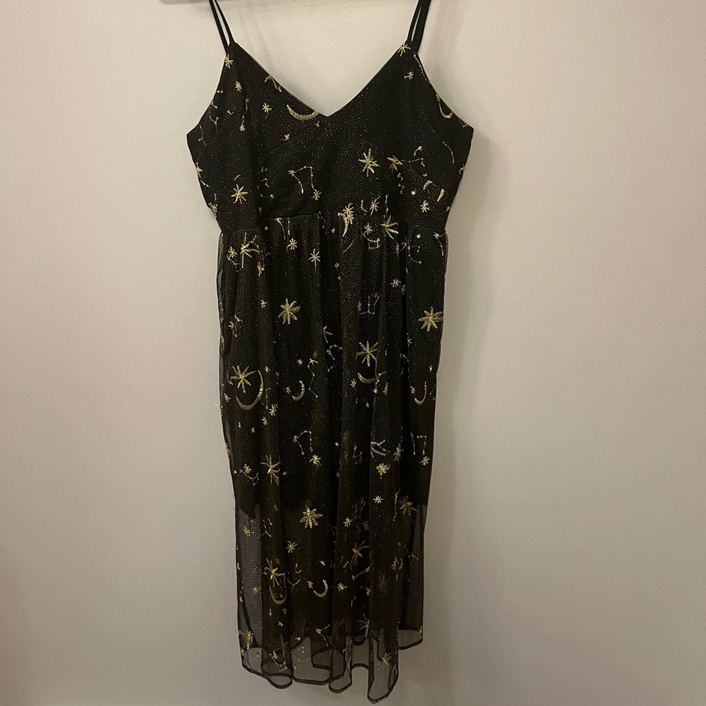 Black and gold stars and moon dress